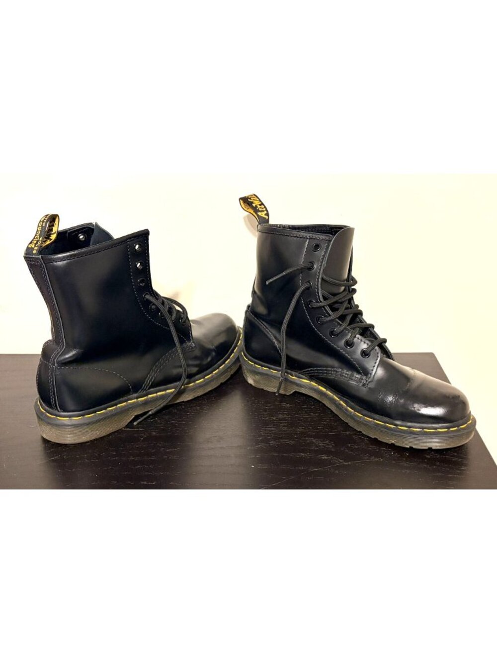 Dr. Martens 1460 Smooth Leather Lace-Up Boots Black Mens Size 7 Womens Size 8